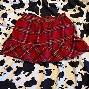 Carter's Red Plaid Mini Skirt with Ruffle